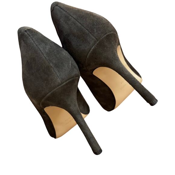 Nine West "Emmala" dark khaki GREEN suede high heel pumps career shoes US 9.5M - Picture 2 of 10
